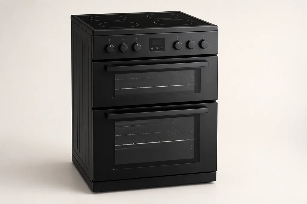 чёрная электрическая плита SteamBake AEG CCB6761ACB — оригинальная визуализация