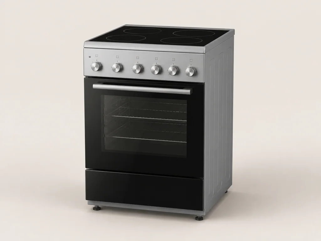серебристая стеклокерамическая плита Gorenje GEC5A20SG — оригинальная визуализация