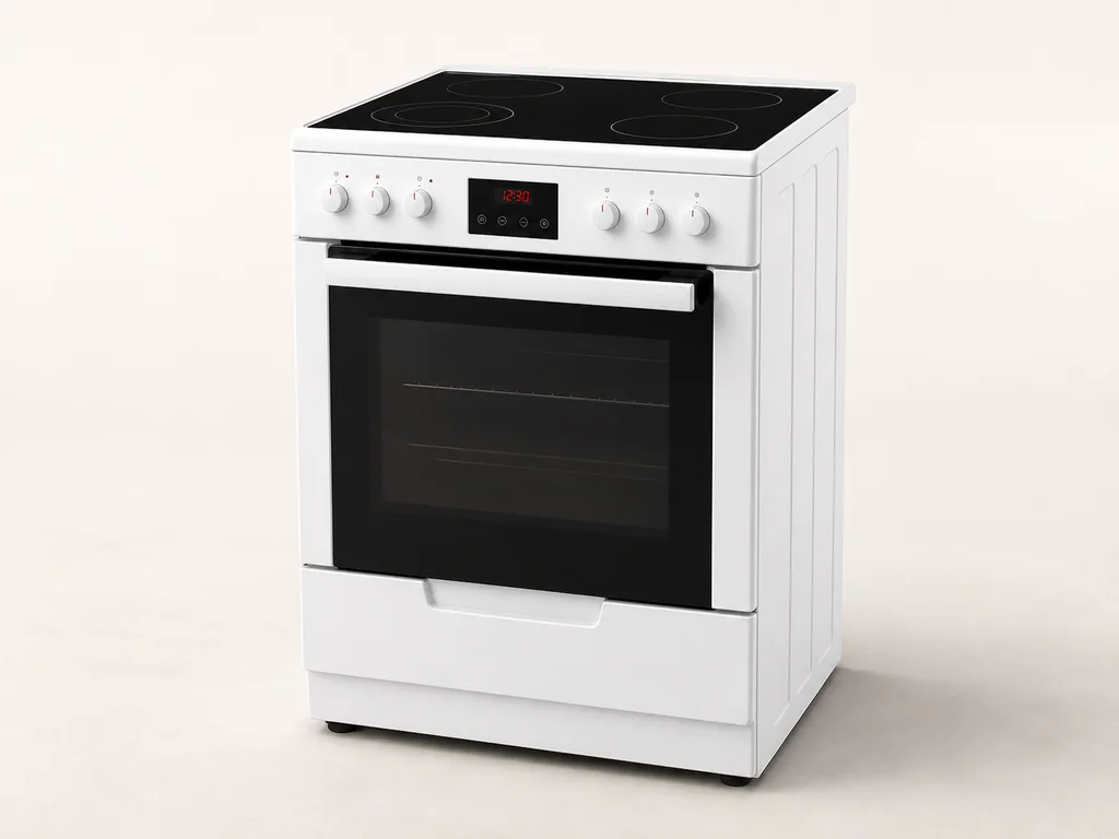 белая электроплита iQ300 Siemens HK9R3A220 — оригинальная визуализация